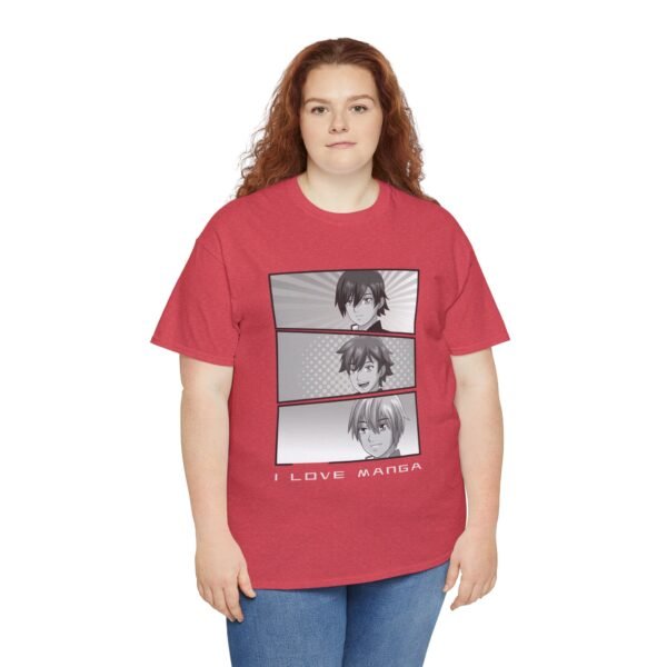 I Love Manga Unisex Heavy Cotton Tee - Comfortable Manga Lover Tee - Image 12