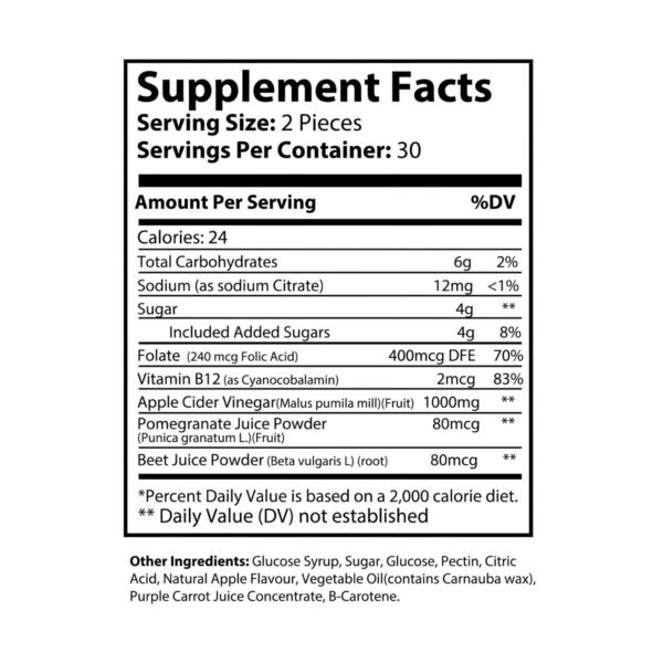 Beepolar Apple Cider Vinegar Gummies (60 Gummies) - Image 4
