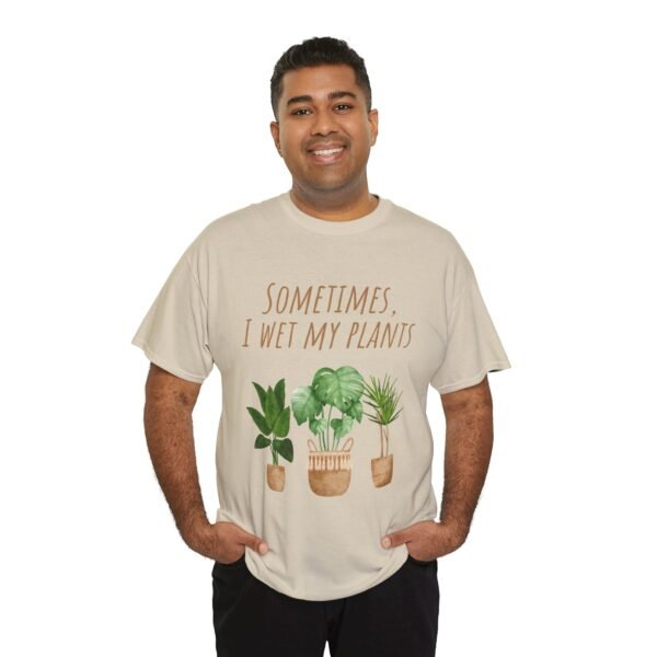Funny Plant Lover Unisex Heavy Cotton Tee - "Sometimes, I Wet My Plants" - Image 9