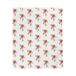 Cozy Floral Love Velveteen Plush Blanket
