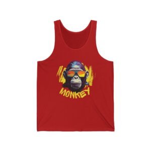 Cool Monkey Sunglasses Unisex Jersey Tank - Fun & Casual Summer Wear