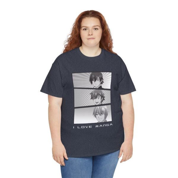 I Love Manga Unisex Heavy Cotton Tee - Comfortable Manga Lover Tee - Image 8