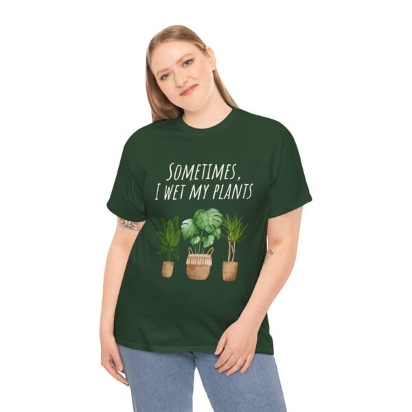 Funny Plant Lover Unisex Heavy Cotton Tee - "Sometimes, I Wet My Plants" - Image 6