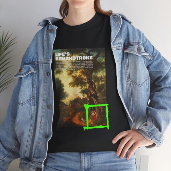 Inspirational Art Graphic Unisex Heavy Cotton Tee - 'Life's Brushstroke' - Image 3