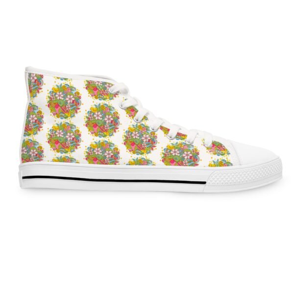 Floral Pattern Women's High Top Sneakers - Stylish & Comfortable Footwear - Image 3