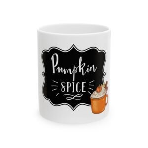 Pumpkin Spice Ceramic Mug - Cozy Autumn Beverage Cup (11oz, 15oz)