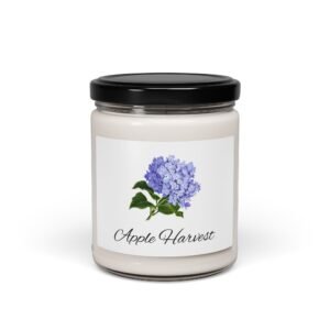 Apple Harvest Scented Soy Candle - 9oz Aromatherapy with Floral Design