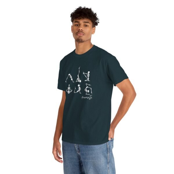 Skeleton Yoga Unisex Heavy Cotton Tee - Perfect for Yoga Lovers & Fitness Enthusiasts - Image 3