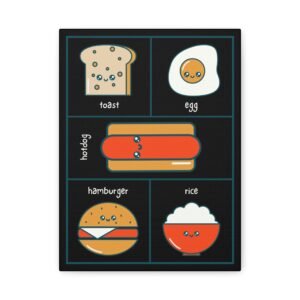 Cute-Foods Canvas Art - Fun and Whimsical Wall Decor