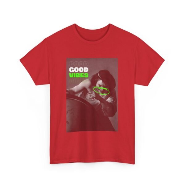 Good Vibes Unisex Heavy Cotton Tee - Casual Streetwear Shirt - Image 3