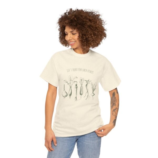 Let's Root for Each Other Unisex Heavy Cotton Tee - Perfect for Garden Lovers and Friendship Celebrations - Image 6