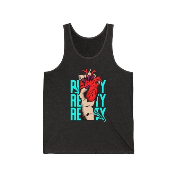 Heartfelt Unisex Jersey Tank - Bold Graphic Design for Everyday Wear - Image 3