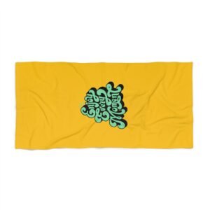 Enjoy Every Moment Beach Towel - Bright Yellow Summer Towel for Vacation and Pool Days
