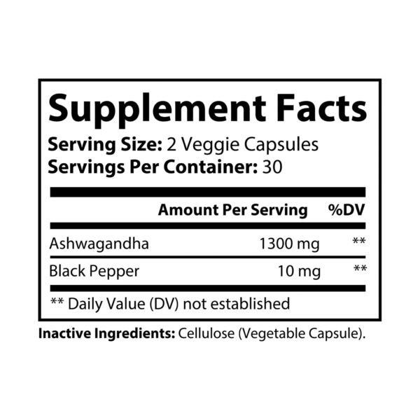 Beepolar Ashwagandha and Black Pepper Supplement (60 capsules) - Image 5
