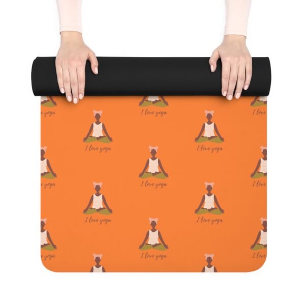 I Love Yoga Mat - Non-Slip Rubber with Inspirational Design - Image 3