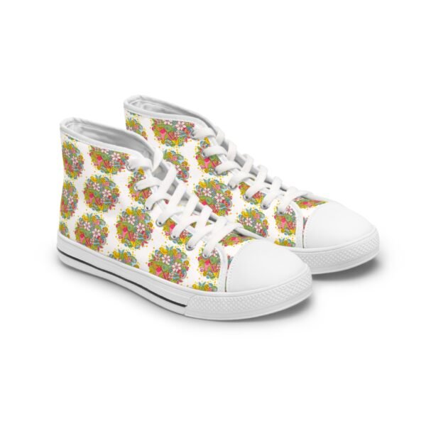 Floral Pattern Women's High Top Sneakers - Stylish & Comfortable Footwear