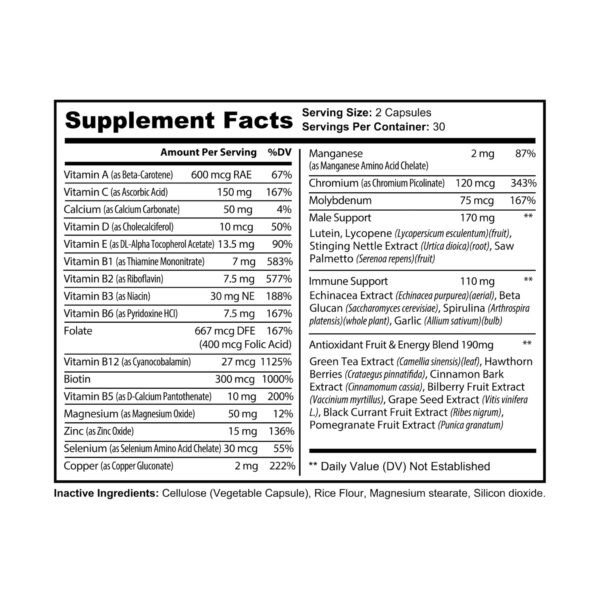 Beepolar Multivitamin for Men Supplement (60 Capsules) - Image 5