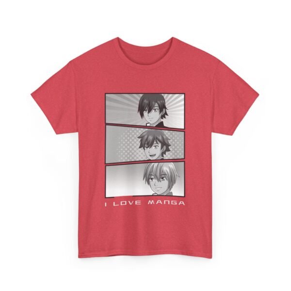 I Love Manga Unisex Heavy Cotton Tee - Comfortable Manga Lover Tee - Image 9