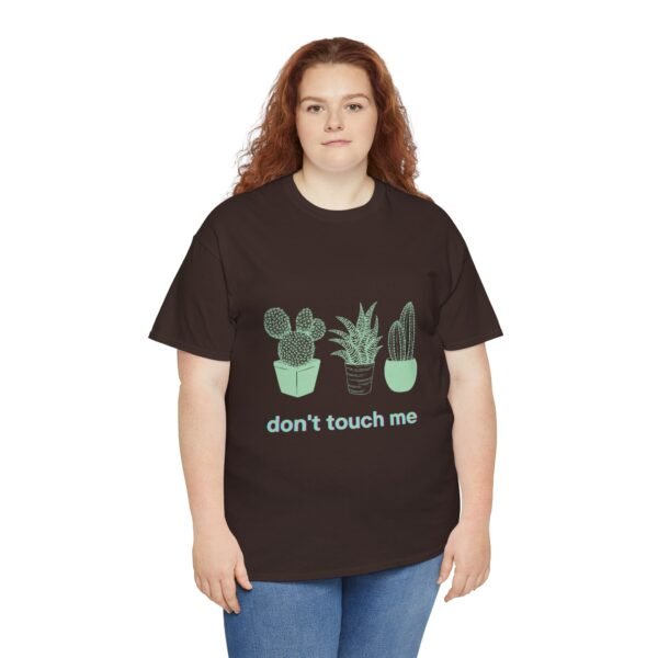Cactus Themed Unisex Heavy Cotton Tee - "Don't Touch Me" Shirt for Plant Lovers - Image 6