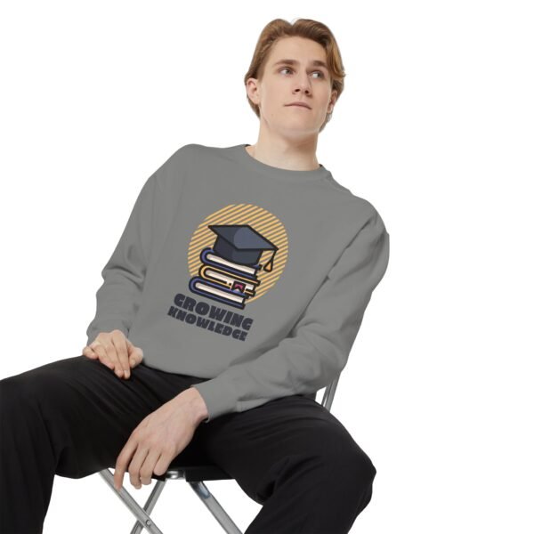 Growing Knowledge Unisex Garment-Dyed Sweatshirt – Perfect for Graduates & Students - Image 6