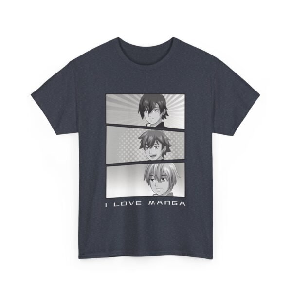 I Love Manga Unisex Heavy Cotton Tee - Comfortable Manga Lover Tee - Image 5