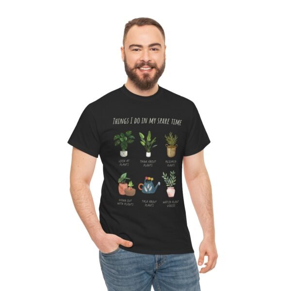 Plant Lover's Heavy Cotton Tee - "Things I Do in My Spare Time" - Image 3