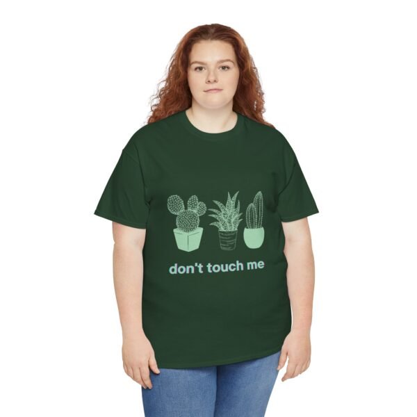 Cactus Themed Unisex Heavy Cotton Tee - "Don't Touch Me" Shirt for Plant Lovers - Image 9