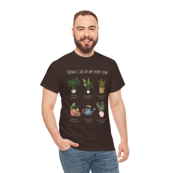 Plant Lover's Heavy Cotton Tee - "Things I Do in My Spare Time" - Image 6