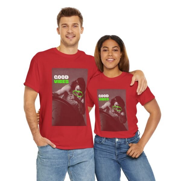 Good Vibes Unisex Heavy Cotton Tee - Casual Streetwear Shirt - Image 5