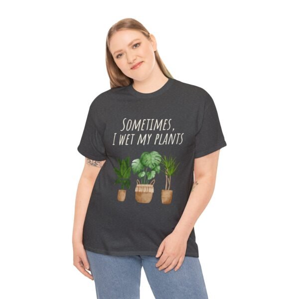 Funny Plant Lover Unisex Heavy Cotton Tee - "Sometimes, I Wet My Plants" - Image 9