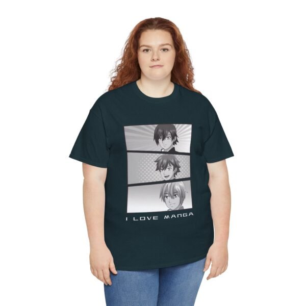 I Love Manga Unisex Heavy Cotton Tee - Comfortable Manga Lover Tee - Image 4