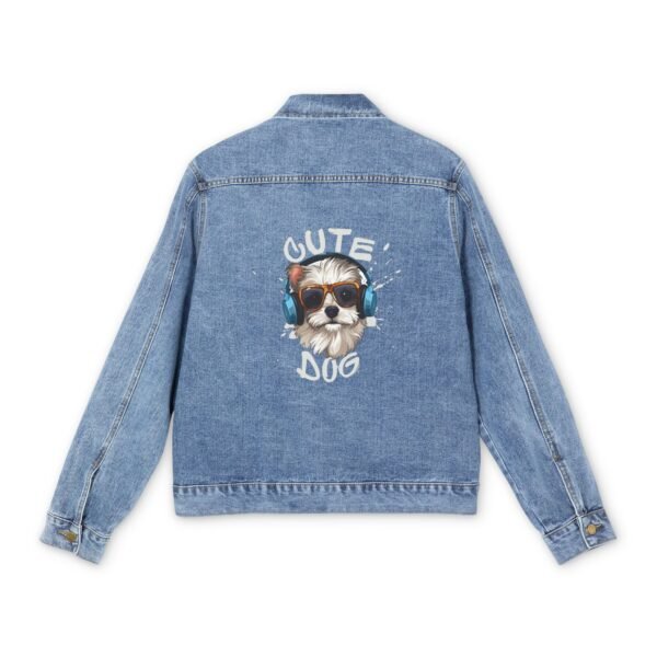 Men's Cute Dog Denim Jacket - Stylish Layer for Dog Lovers - Image 2