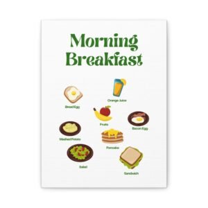 Morning Breakfast Canvas Wall Art - Fun Food Decor for Kitchen