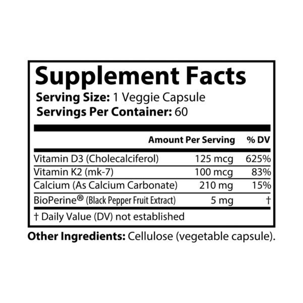 Beepolar Vitamin K2 + D3 Supplement (60 Capsules) - Image 5
