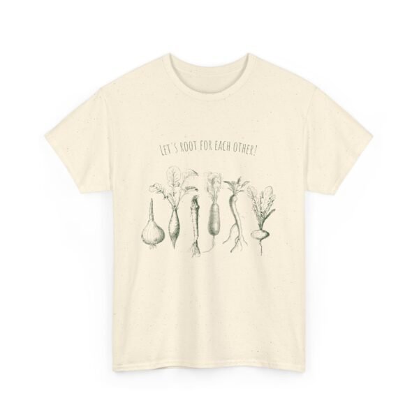 Let's Root for Each Other Unisex Heavy Cotton Tee - Perfect for Garden Lovers and Friendship Celebrations - Image 4